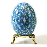Intricate Blue Kaleidoscope Art Egg