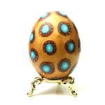 Collectible Golden Art Egg with Circle Designs