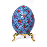 Blue and Orange Jazzy Intricate Design Art Egg