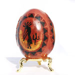 Copper Kokopelli Three Panel Art Egg