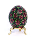 Alizaron Crimson Roses in Chintz Pattern Art Egg