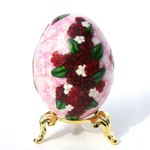 Red Roses on Pink Art Egg