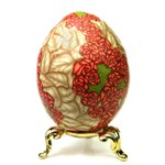 Coral Roses on Khaki Tan Art Egg