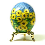 Sunflowers on a Van Gogh Starry Night Styled Sky Art Egg