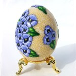 Blue Pansies on Crackled Yellow