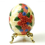 Orange Roses on Yellow Art Egg