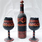 Wine Glasses Goblet and Bottles