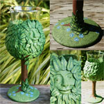 Green Man Wine Goblet or Glass